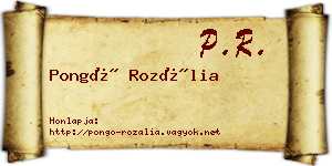 Pongó Rozália névjegykártya